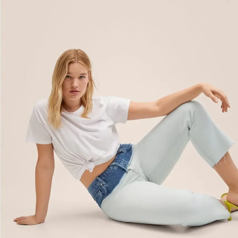 Mango Tie Dye Jeans Straight New - Picture 7 of 7